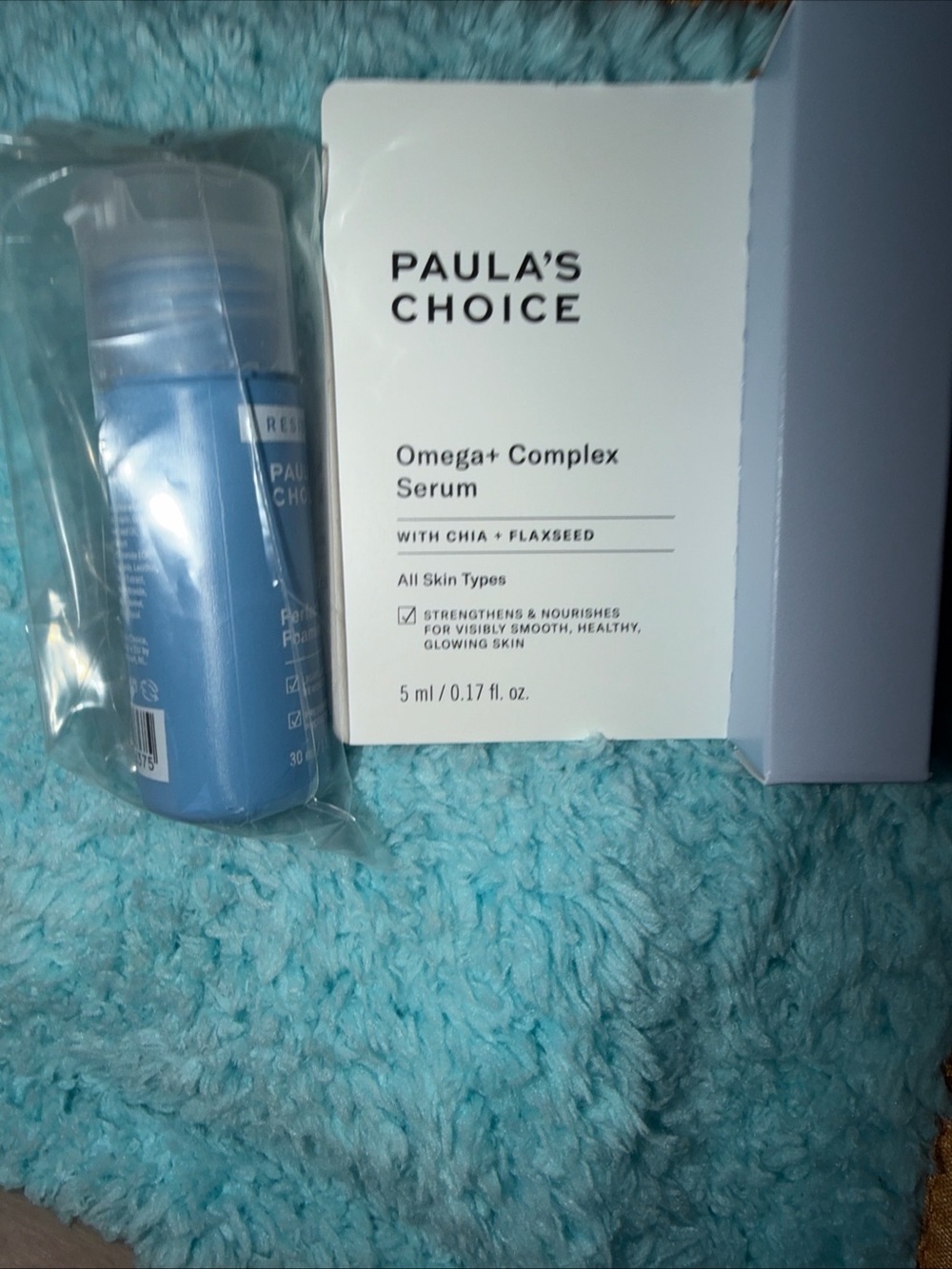 Paula's Choice Omega+ Complex Serum & Foaming Cleanser travel size